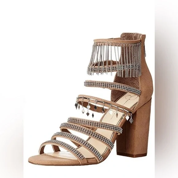 Jessica Simpson Strappy Platform Sandals with Chains… - Picture 1 of 9